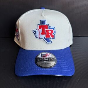 NWT New Era Texas Rangers Blue Cream 9Forty A-Frame Snapback Adjustable Hat Cap